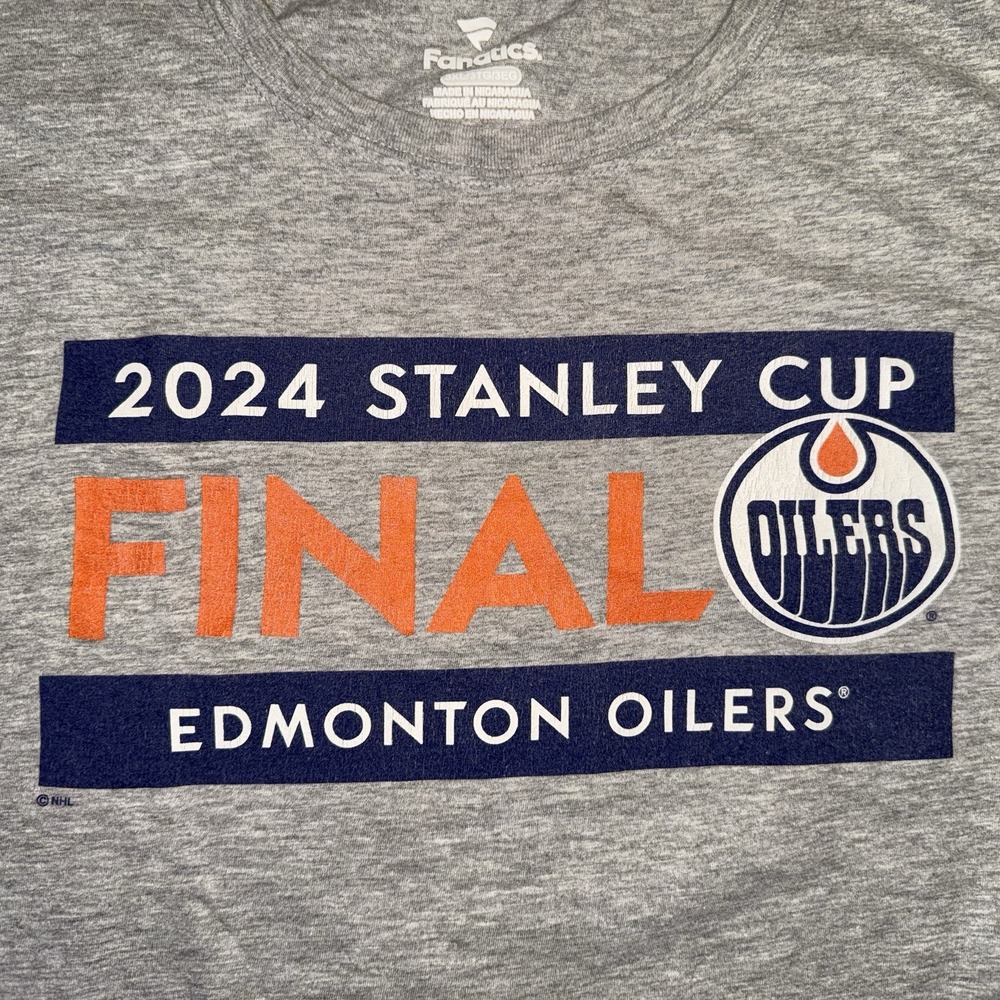 Edmonton Oilers Fanatics Steel 2024 Stanley Cup Final Roster T-Shirt Size 3XL